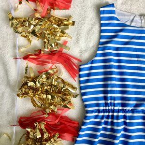 J. Crew blue + white striped dress